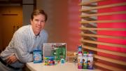Gordon Jones, the lab's director, with some of his innovations