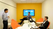 The lab offers two dozen meeting rooms.