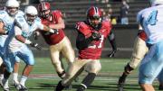 Reserve tailback Damani Wilson, a track star, outsprinted Columbia   defenders on two long-distance touchdown breakaways in the final   period of a 69-0 rout.