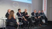 Panelists discuss the challenges of sustainable buildings at the close of Friday's conference.