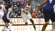 Harvard forward Temi Fagbenle ’15 in action against Yale last year 