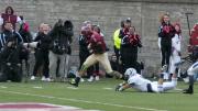 The play that made “slant and go” part of Crimson lore: Having put a double move on Yale’s Dale Harris, Andrew Fischer ’16 capered into the end zone after catching the winning pass from Scott Hempel with 55 seconds left.