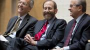 Cabot director of the Harvard Art Museums Thomas W. Lentz, Provost Alan Garber, and Cambridge city manager Richard C. Rossi all spoke at the event.