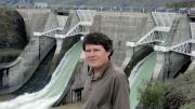 Briscoe at Lake Benmore, site of New Zealand’s largest earthfill dam