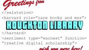 A Houghton Library postcard designed to attract undergraduates in computer science to its resources