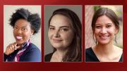 Photographs of Harvard Forward petition candidates for Board of Overseer: Yvette Efevbera, Natalie Unterstell, and Megan Red Shirt-Shaw