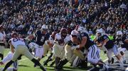 Aidan Borguet scores a a touchdown for the Crimson.