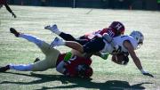 Harvard’s Truman Jones making one of 10 tackles, tying a game high