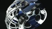 These views (above and below) of the Xenith football helmet show the disc-shaped shock absorbers that adapt to the magnitude and direction of the hit, adjusting the helmet’s compression accordingly.