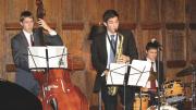 Students perform at the 2010 Harvard Club Jazz Festival (from left, Greg Johnston ’13, Alex Rezzo ’10, and Carl Pillott ’12)