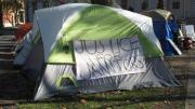 An Occupy Harvard tent on December 1, 2011