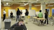 Students and innovators can configure their work spaces; the décor is contemporary entrepreneurial.