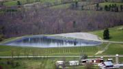A wastewater holding pond for a fracking well in rural Pennsylvania—a state where several thousand wells have been drilled to extract natural gas from shale