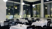 True Bistro&rsquo;s spare, calm room sits in busy Teele Square. 