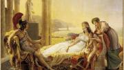 Aeneas, future founder of Rome, rouses the sympathies of Dido, queen of Carthage, with the tale of the destruction of his home city, Troy. 