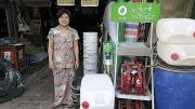 A shop in Kungyangon township displays Proximity pumps for sale.