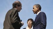 Regulatory overseer Sunstein and President Obama confer, 2011.