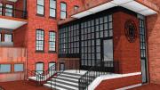 Plan for the new rear entry&mdash;a key to rationalizing the club&rsquo;s interior spaces and use 