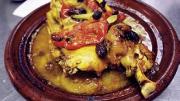 Courtesy of Moroccan Hospitality Moroccan roast chicken with onions, tomatoes, and raisins