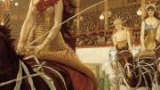 Courtesy of RISD Museum James Tissot’s painting, <i>Ladies of the Chariots</i>