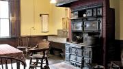 Cooking in the house ended in the mid 1930s; the kitchen, with its soapstone sink and 1884 cast-iron oven, manufactured by Smith &amp; Anthony Stove Co., Boston, is especially well preserved.