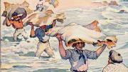 An image of the California hide trade used to illustrate a 1911 edition of his classic work, "Two Years Before the Mast"