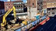 Photograph of major construction projects in Harvard Square