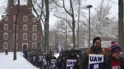 Photograph of Harvard graduate students during their strike