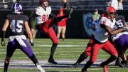 Photograph of outstanding junior punter Sean McKeogh in action against Holy Cross