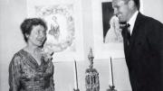 Philanthropist Edwin Binney with Helen Willard, curator of the Harvard Theatre Collection