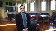 Rakesh Khurana, Dean of Harvard College, photographed in the Faculty of Arts and Sciences’ Faculty Room