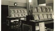 An historic photograph from Radcliffe’s Schlesinger Library archives shows the 1936 exhibition on women scientists—in this case, folders of their published scholarship.