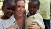 Theresa Betancourt with children in Sierra Leone