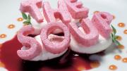 This dessert from elBulli, "alphabet soup," masters the element of surprise with its "letters" of crunchy, dehydrated strawberry meringue.