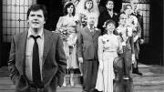 The opening wedding-party tableau of Durang’s 1985 play <em>The Marriage of Bette and Boo</em>. Durang (in the foreground as Matt) essentially played himself. He and director Jerry Zaks won Obie awards, and the 10-person cast won that year’s Obie for ensemble acting.