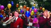 It wouldn't be a ceremonial Commencement without sound. The band makes merry.