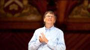 Bill Gates on stage at Sanders Theatre. He visited as part of a three-day tour of universities across the United States designed to inspire students and scholars to focus on the biggest problems facing humanity. 