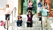 Photograph by Jim Harrison May 25, 2010 - Capturing the moment in Harvard Yard