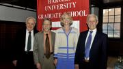 The Graduate School of Arts and Sciences awarded Centennial Medals to (from left) Stephen Fischer-Galati, Eric Maskin, Martha Nussbaum, and David Bevington.