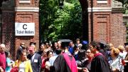 Photograph by Harvard Magazine/VL May 27, 2010 - Harvard Square crowds on Commencement Day