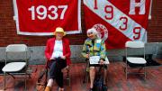 Photograph by Harvard Magazine/VL May 27, 2010 - Anne Davies '50 and Eugenia Kaledin '51, both of Lexington, Massachusetts, chose to relax for a while after lunch.