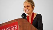 At the annual Radcliffe Day luncheon, Gloria Steinem addresses Radcliffe College alumnae, as well as alumni and alumnae of the Bunting Institute and Radcliffe Institute fellowship programs, and other guests of the Radcliffe Institute for Advanced Study.