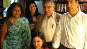 The Jasanoff family, clockwise from left: Sheila, Maya, Jay, Alan, and Alan's wife, Luba (holding daughter Nina)