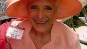 Betty Breck, Radcliffe '60, purchased this fancy hat in honor of her fiftieth—and first—class reunion!