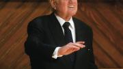 Senator Kennedy acknowledges his audience in Sanders Theatre last December, when he received an honorary degree.
