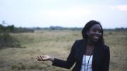 SHIP coordinator Nkechi Onyeji at the lemongrass farm, which is on land loaned to SHIP by the Ugandan university.