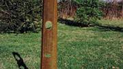 This seasonal sundial at the Emerson School in Ann Arbor, Michigan, works only at high noon on a solstice or equinox.