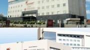 HMI affiliates from the Wockhardt Hospitals system in India include (top) a facility in Mumbai with a planned addition (in an artist&rsquo;s rendering), and another (bottom) in Bangalore. 