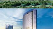 The Ibn Sina building in Dubai Healthcare City houses clinic space and medical and administrative offices (top). An artist&rsquo;s rendering of the university hospital (below) that will be part of the same complex; Harvard Medical International (HMI) advised in designing the 400-bed facility, projected to be completed in 2011.