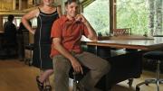 Julie Lineberger and Joseph Cincotta in the studio of their architectural firm.